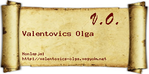 Valentovics Olga névjegykártya